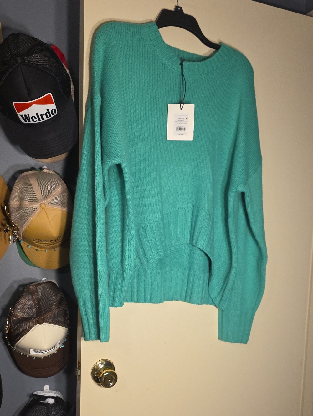 Kbb By Kahlana Women's Crewneck Sweater in Teal Green